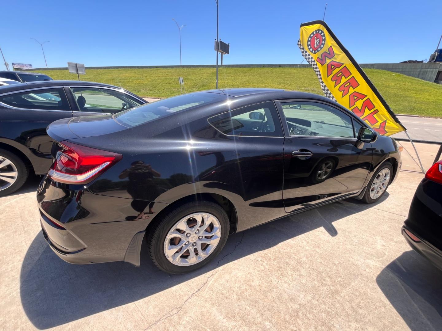 2014 BLACK HONDA CIVIC LX LX Coupe CVT (2HGFG3B57EH) with an 2.3L L4 SOHC 16V engine, Continuously Variable Transmission transmission, located at 8101 E. Skelly Dr., Tulsa, OK, 74129, (918) 592-3593, 36.121891, -95.888802 - Photo#2